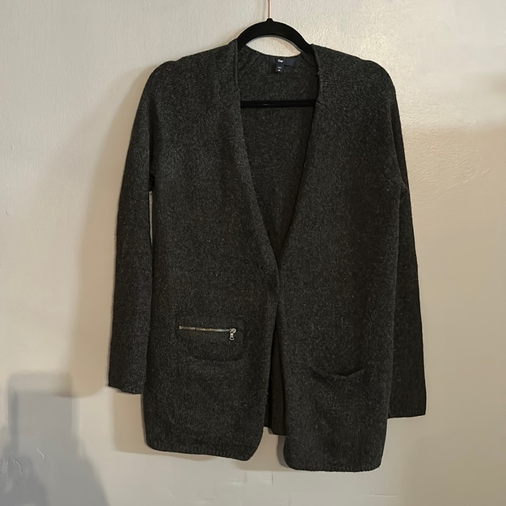 Gap single button gray wool blend cardigan size extra  small